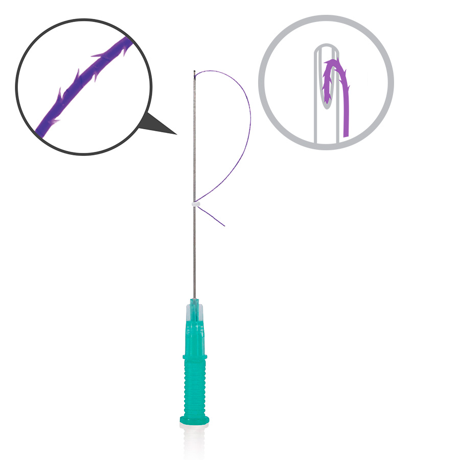 Нить из полидиоксанона шипованная на L-образной канюле FE / Cog Pro III (Cannula L type) PDO УП