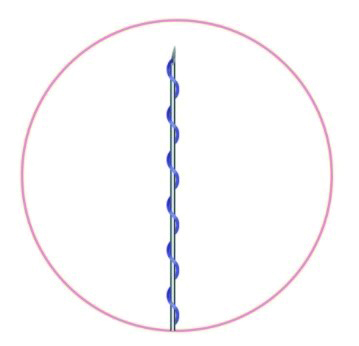 Нить из полидиоксанона обычная на полой игле Спираль /  Single Screw (Sharp Needle) PDO УП